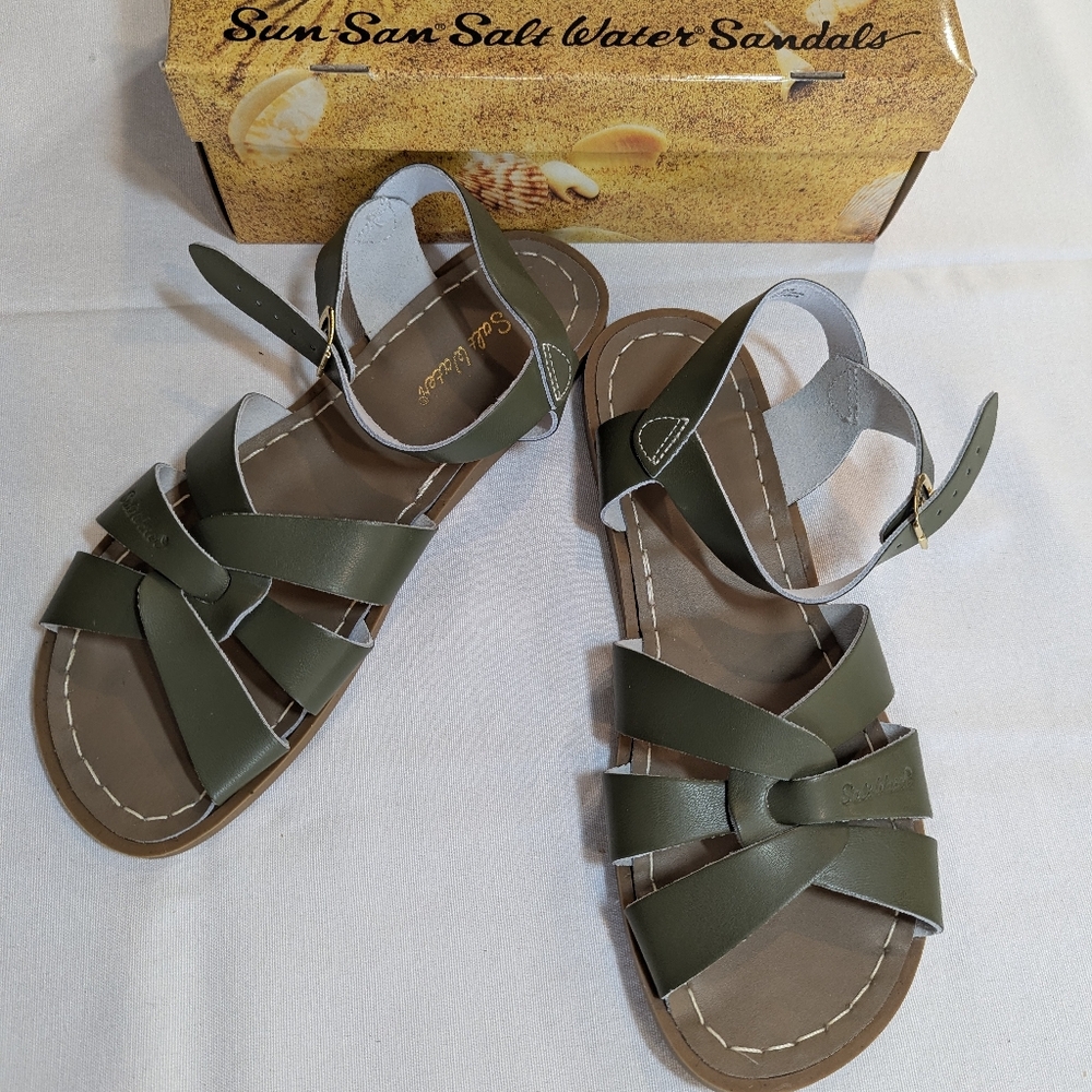 - Olive Green Salt Water Sandals Women's size 10